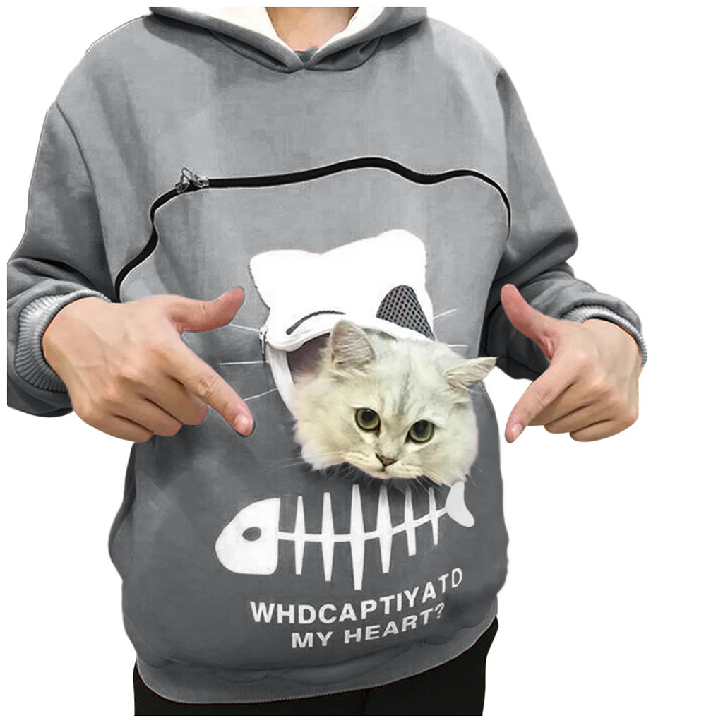 Cat Pocket Hoodie Sweatshirt – Women’s Long Sleeve Cozy Sweater - product image 6