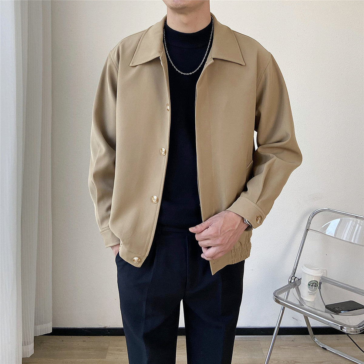 Men's Korean-Style Loose Cropped Jacket - product image 3