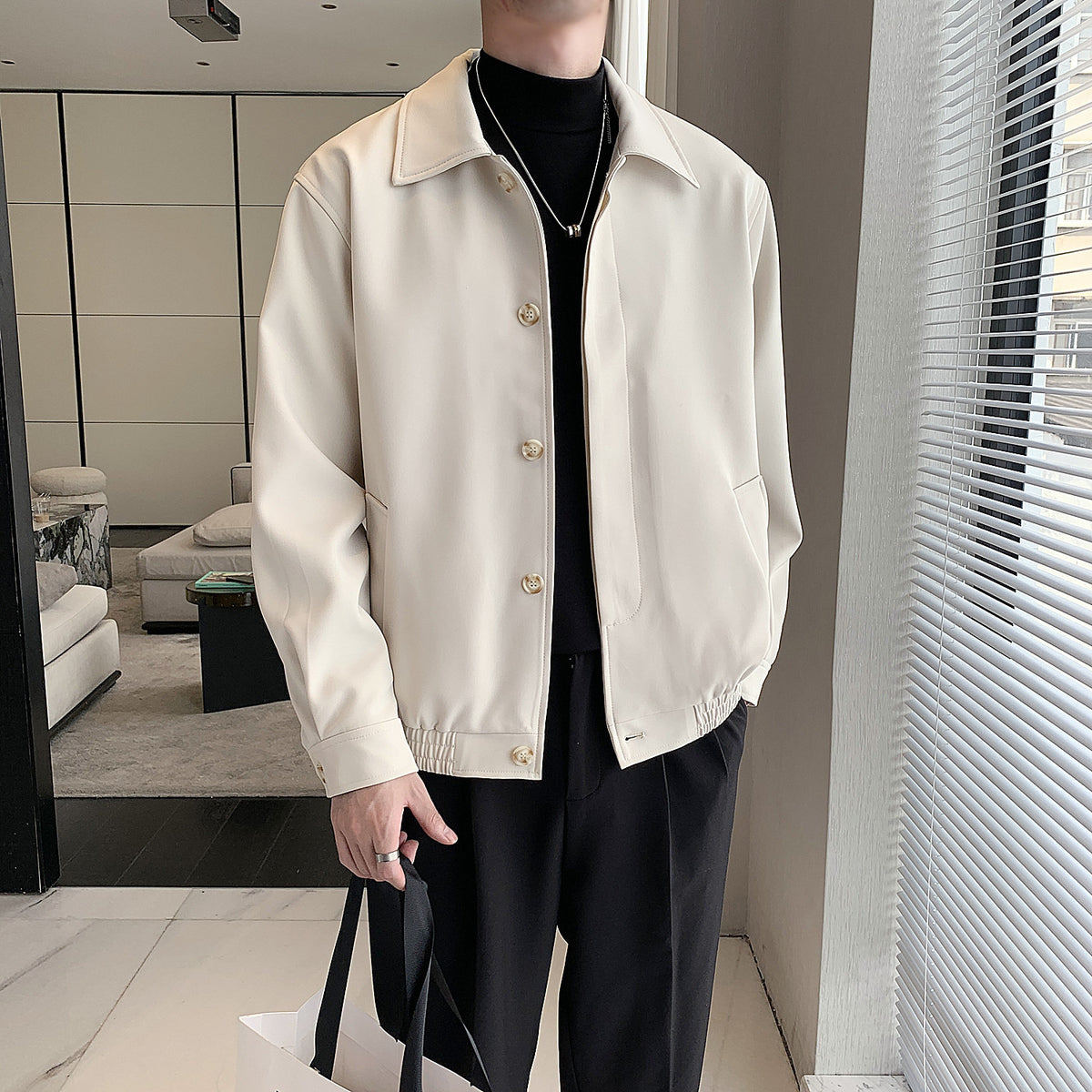 Men's Korean-Style Loose Cropped Jacket - product image 1