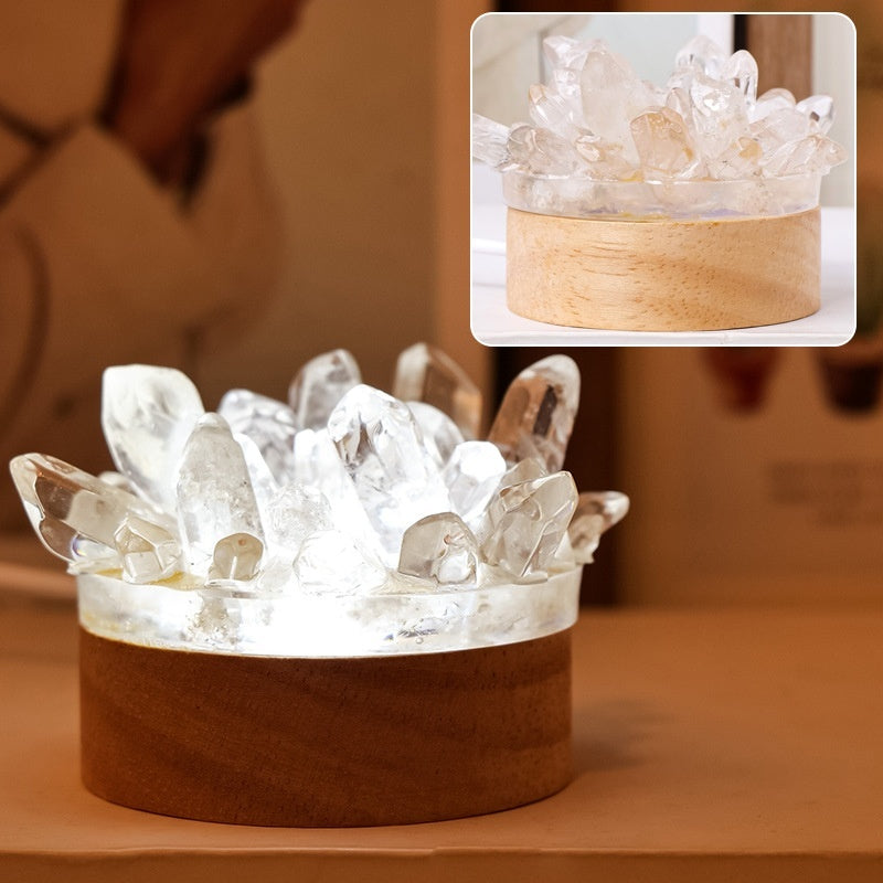 Natural Amethyst Crystal Night Light USB Geode Lamp - view 5
