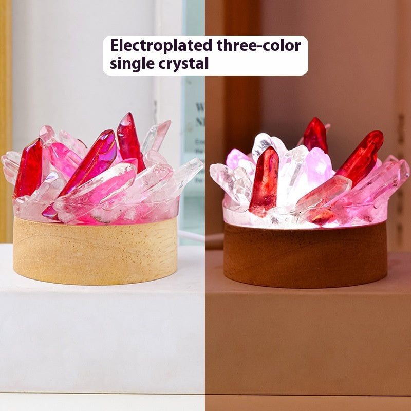 Natural Amethyst Crystal Night Light USB Geode Lamp - view 6