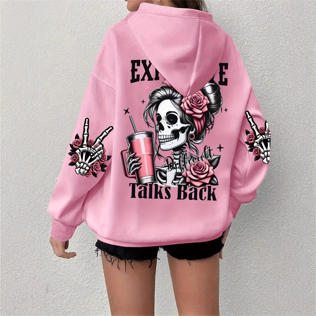 Retro Skull Graphic Long-Sleeve Sweatshirt - product image 2