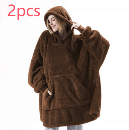 Oversized Wearable Blanket Hoodie – Double-Sided Fleece Sweatshirt - product image 17