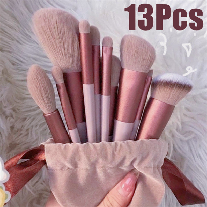 13-Piece Makeup Brush Set for Face & Eyes
