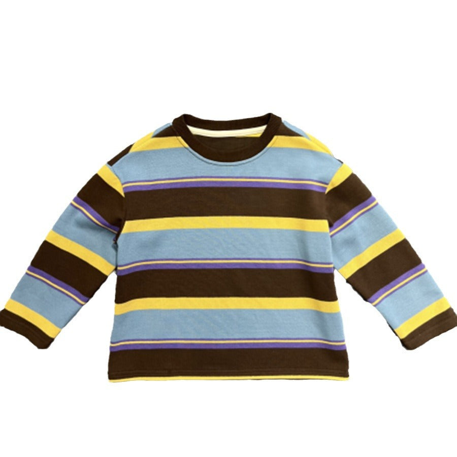 Boys' Striped Letter Pullover Sweatshirt – Long Sleeve Cotton Top - product image 5