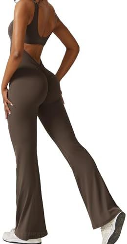 Sleeveless Flare Yoga Jumpsuit – Women’s High-Stretch Wide Leg Activewear - product image 15