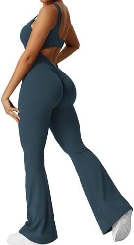 Sleeveless Flare Yoga Jumpsuit – Women’s High-Stretch Wide Leg Activewear - product image 14