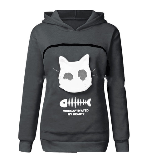 Cat Pocket Hoodie Sweatshirt – Women’s Long Sleeve Cozy Sweater - product image 2