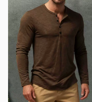 Men's Casual Long-Sleeve Button Pullover Top - product image 10