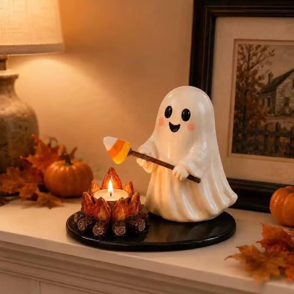 Halloween Campfire Tealight Holder – Resin Candle Holder Figurine - product image 3