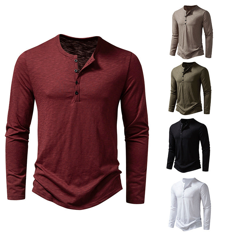 Men's Casual Long-Sleeve Button Pullover Top - product image 1
