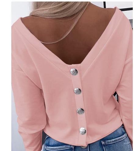 Women's White Backless Long Sleeves Top - product image 5