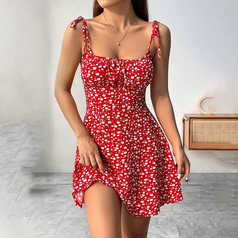 Women's Floral Print A-Line Dress - view 4