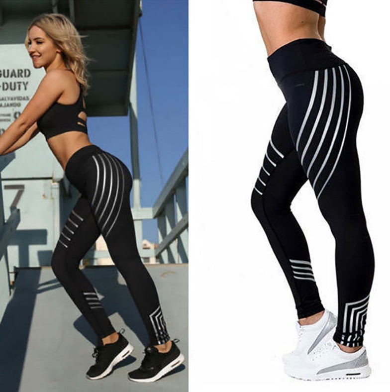 Glow-in-the-Dark Print Workout Leggings – Women’s High-Stretch Fitness Pants - product image 9
