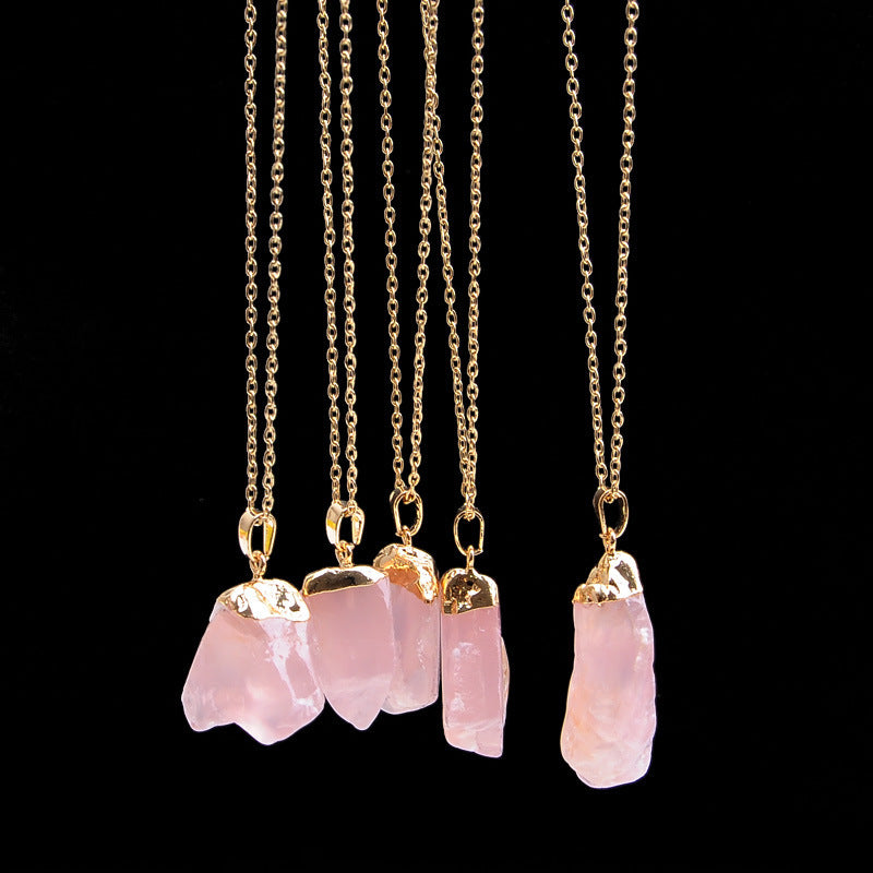 Dyed Natural Stone Crystal Pendant Necklace - product image 5