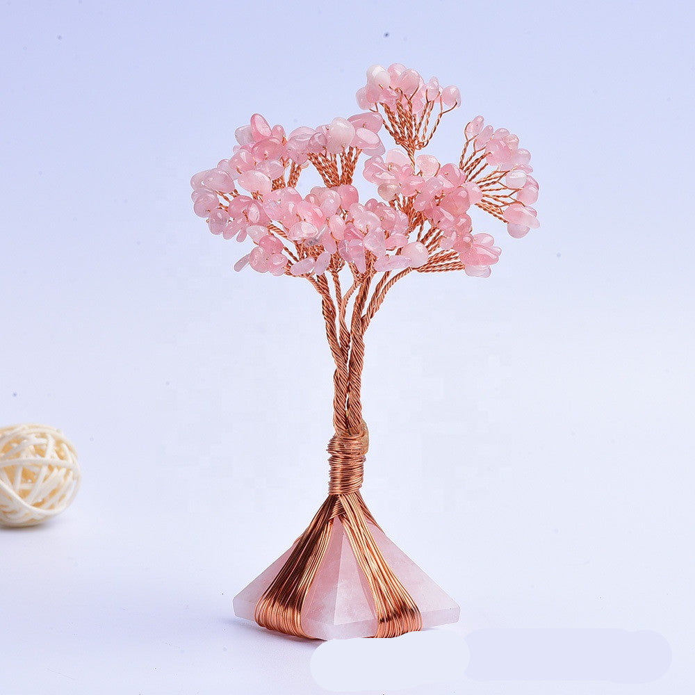 Natural Crystal Lucky Fortune Tree with Amethyst Pyramid Base - product image 3