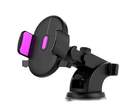 Black car phone holder with purple grip pads