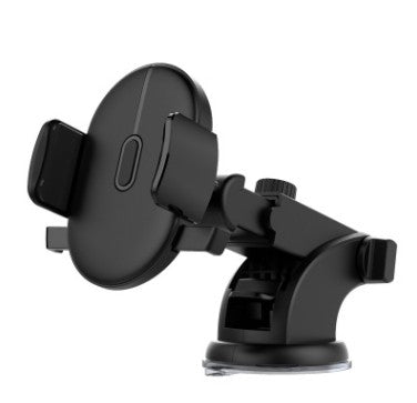 Black car phone mount with side grips and lower phone supports