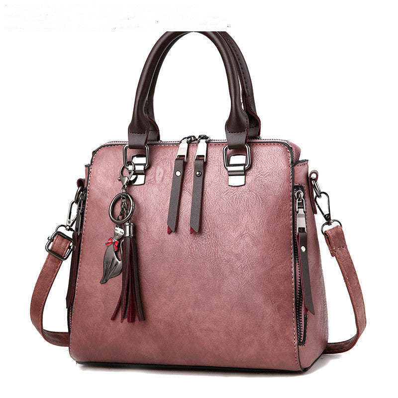 Women's Tassel Top-Handle Bag – PU Leather Shoulder Bag with Zipper - product image 4