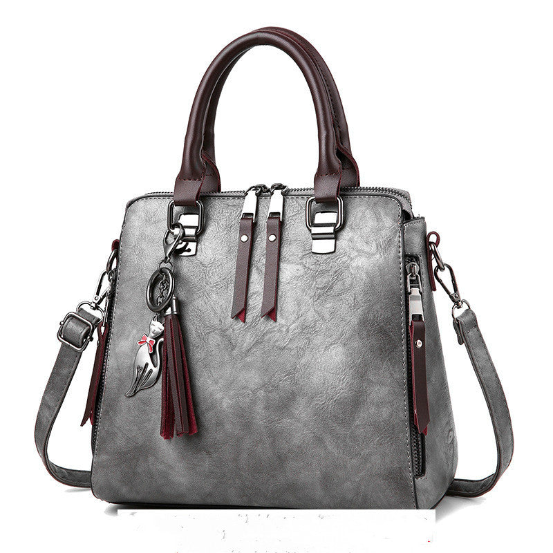 Women's Tassel Top-Handle Bag – PU Leather Shoulder Bag with Zipper - product image 3