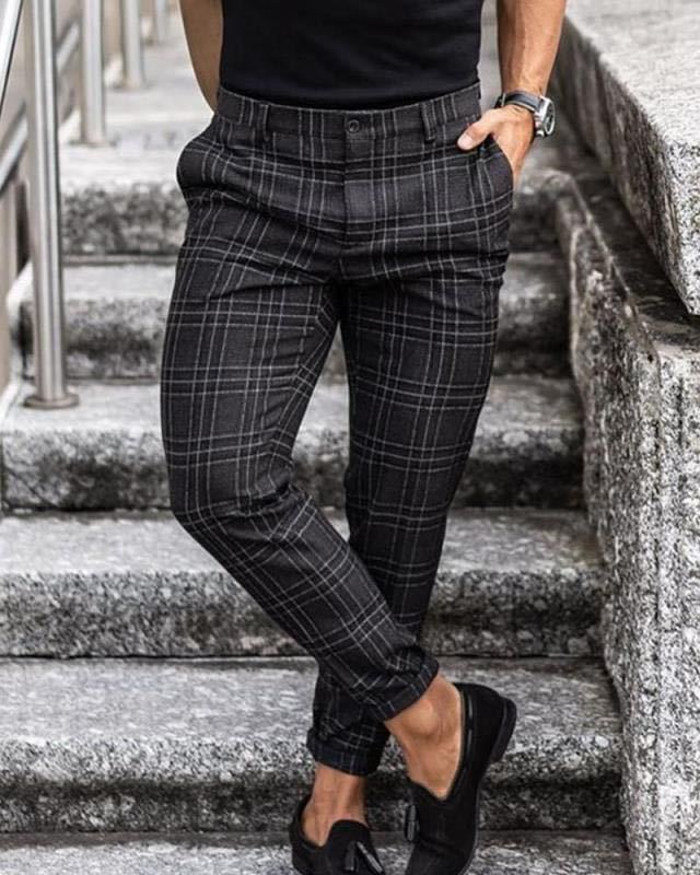 Men's Plaid Print Casual Pants – Loose Fit, Lightweight - product image 8