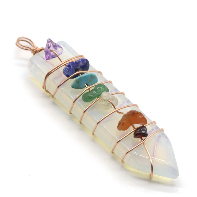 Natural Crystal Arrow Pendant, Seven Chakra Jewelry - product image 4