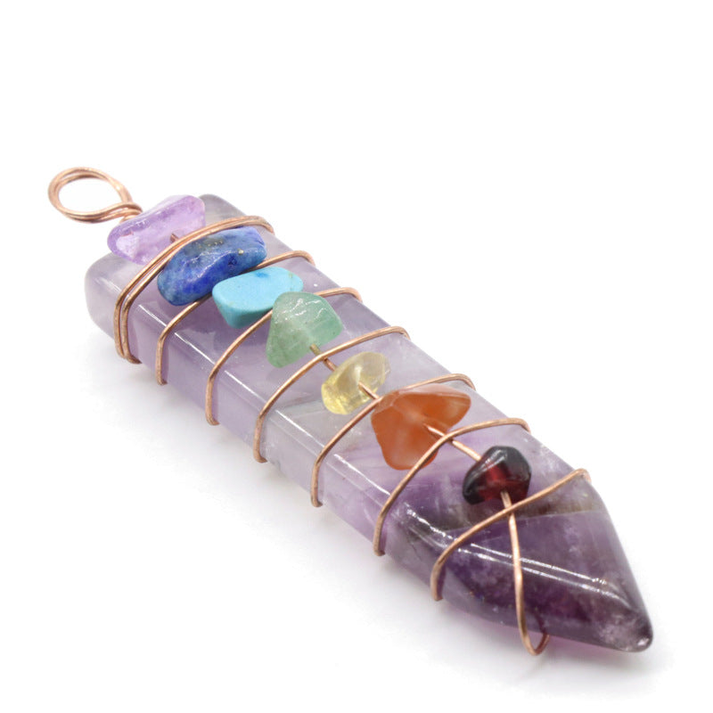Natural Crystal Arrow Pendant, Seven Chakra Jewelry - product image 8