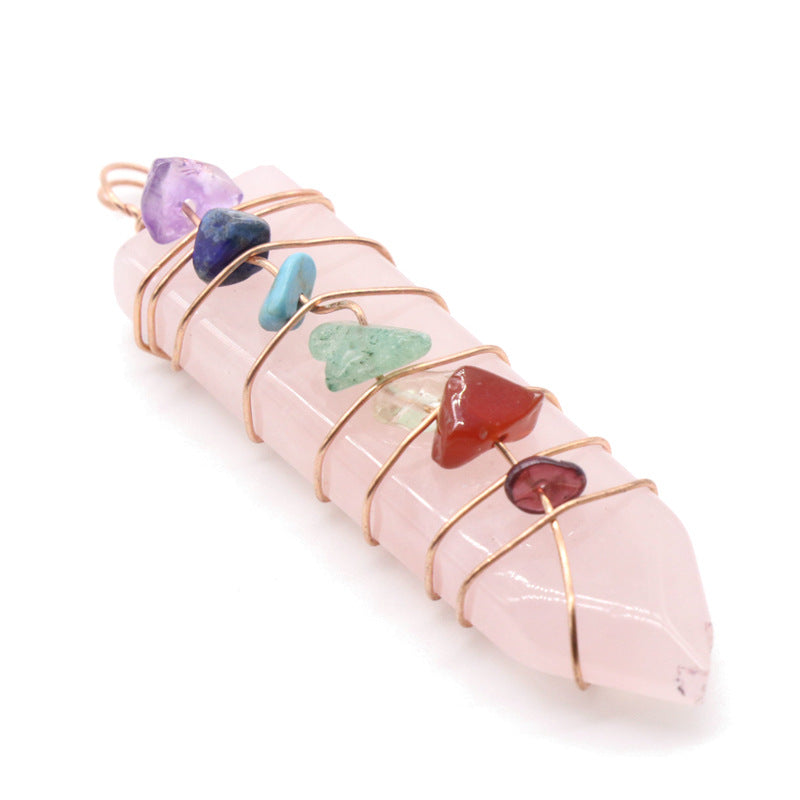 Natural Crystal Arrow Pendant, Seven Chakra Jewelry - product image 7
