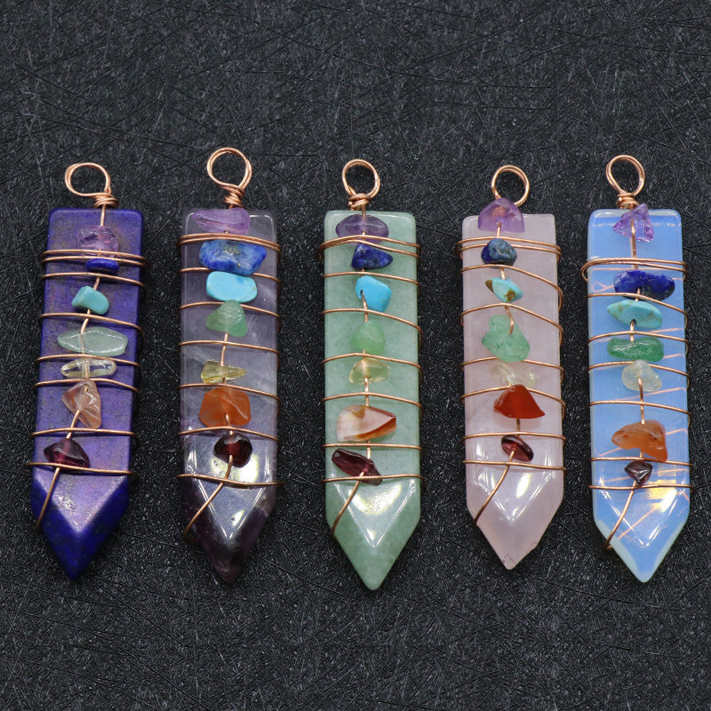 Natural Crystal Arrow Pendant, Seven Chakra Jewelry - product image 6