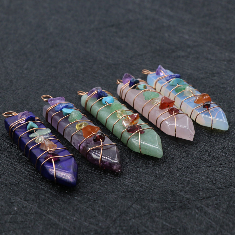 Natural Crystal Arrow Pendant, Seven Chakra Jewelry - product image 3