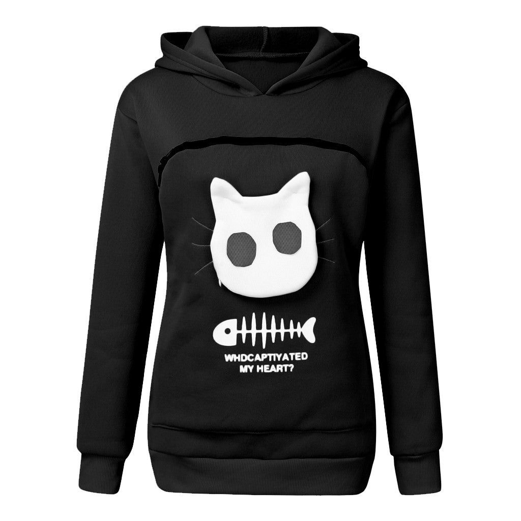 Cat Pocket Hoodie Sweatshirt – Women’s Long Sleeve Cozy Sweater - product image 10