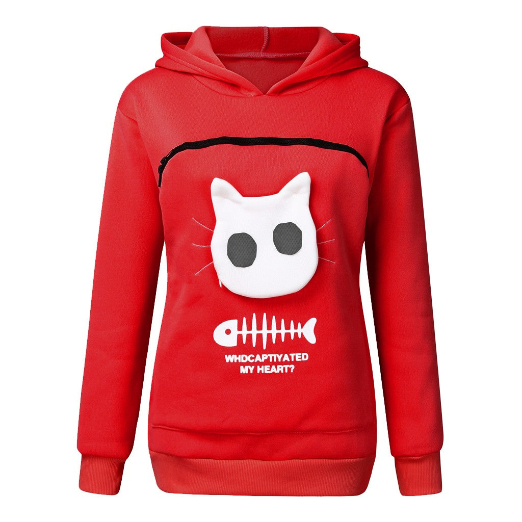 Cat Pocket Hoodie Sweatshirt – Women’s Long Sleeve Cozy Sweater - product image 12