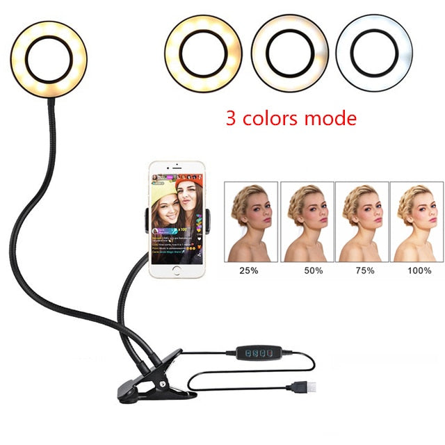 LED Selfie Ring Light with Desk Clamp & Phone Holder - product image 7