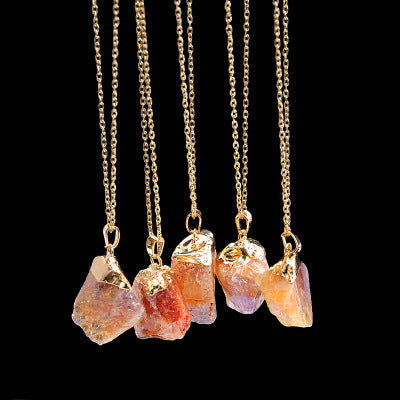 Dyed Natural Stone Crystal Pendant Necklace - product image 8