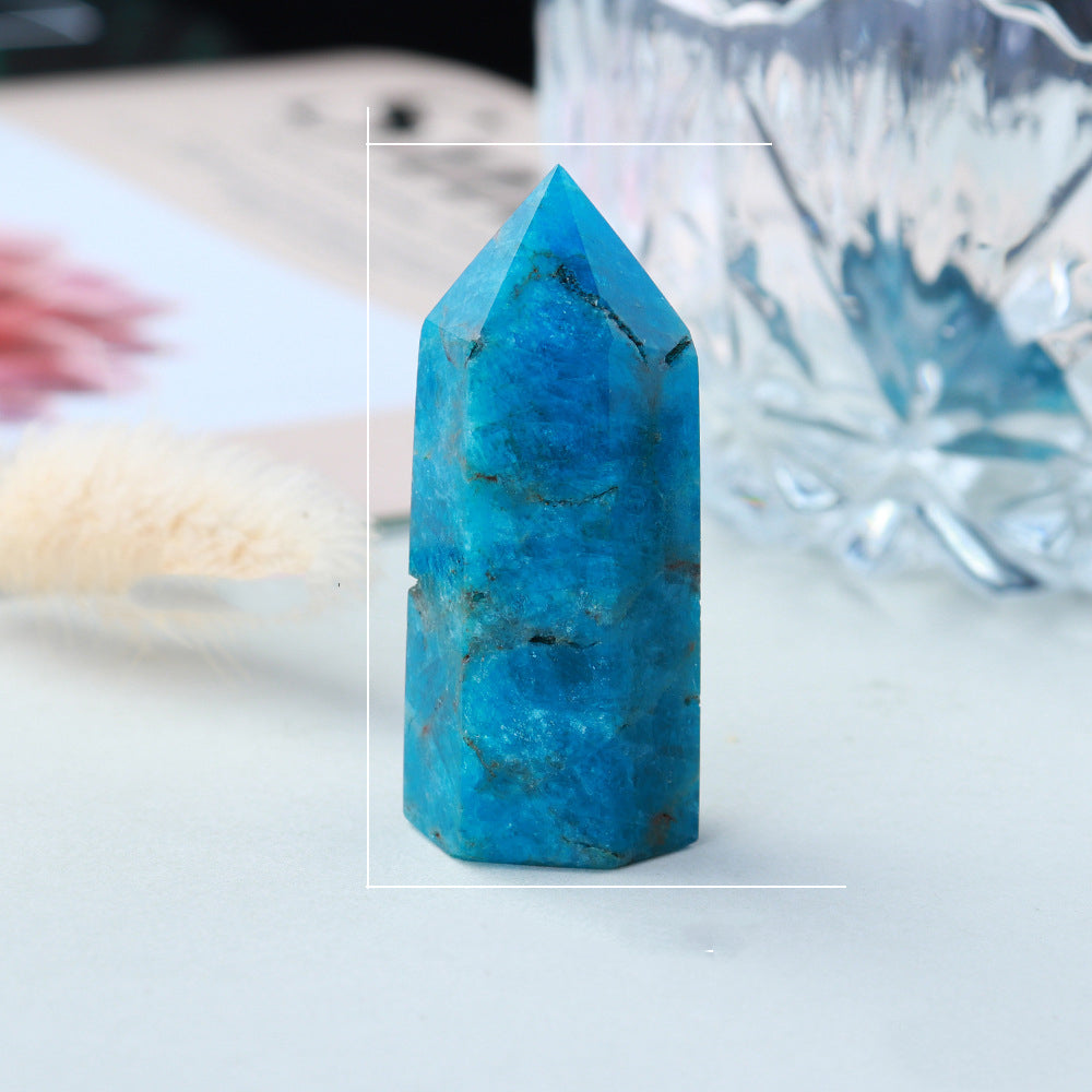 Blue Apatite Hexagonal Crystal Tower - product image 3