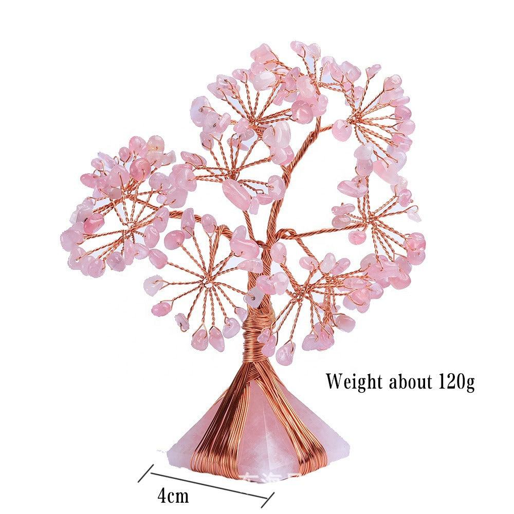 Natural Crystal Lucky Fortune Tree with Amethyst Pyramid Base - product image 7