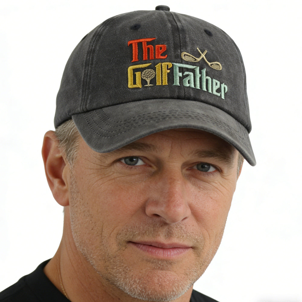Golf Father Adjustable Baseball Cap - Grey - image 7