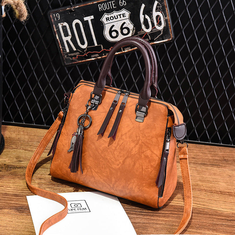 Women's Tassel Top-Handle Bag – PU Leather Shoulder Bag with Zipper - product image 10