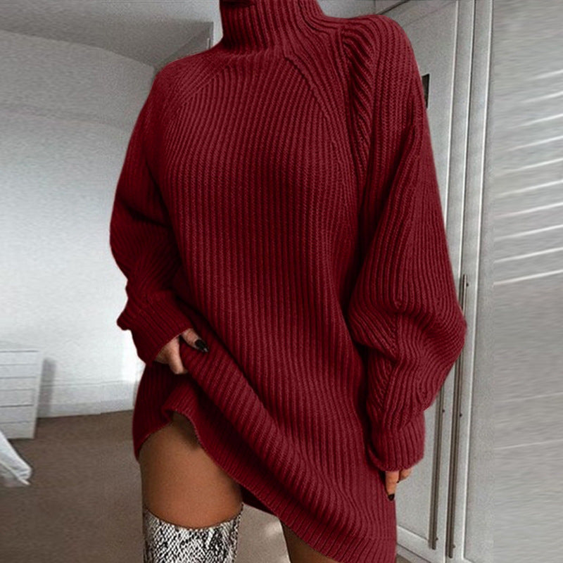 Solid Turtleneck Long Sweater Winter Warm Women Sweater Dress - product image 10