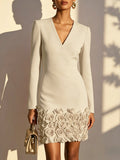 Women's 3D Floral V-Neck High-Waist Mini Dress - product image 5