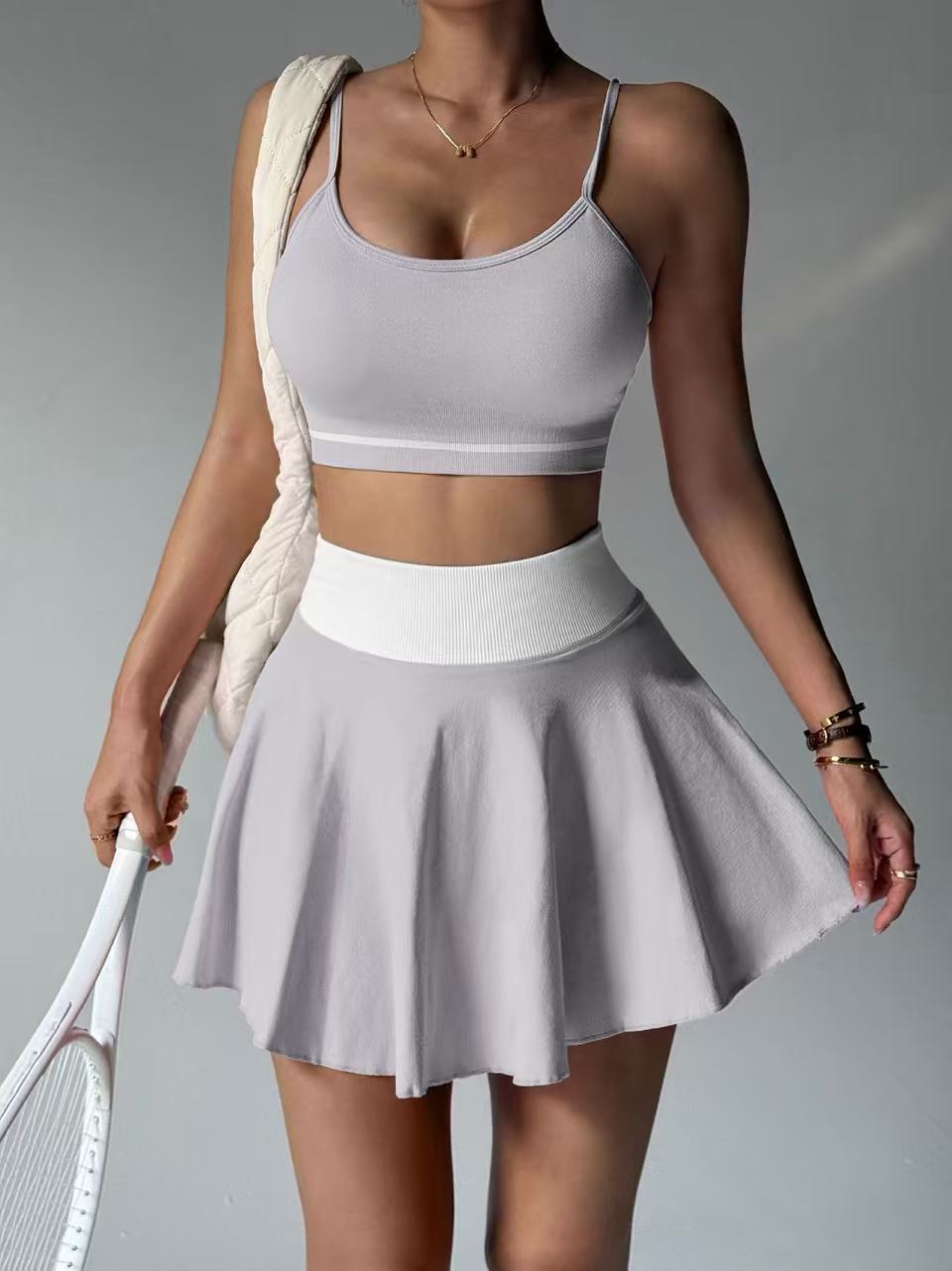 Women's 2-Piece Tennis Skort Set with Sports Bra - product image 7