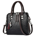 Women's Tassel Top-Handle Bag – PU Leather Shoulder Bag with Zipper - product image 9
