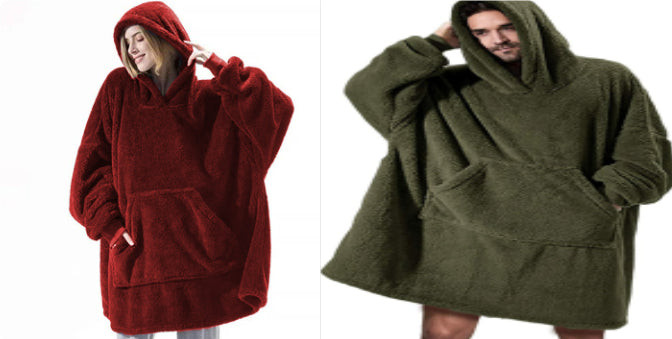 Oversized Wearable Blanket Hoodie – Double-Sided Fleece Sweatshirt - product image 8