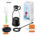 Black portable blender pictured with charging cable, brush, extra lid and gift box, labeled 380 ml