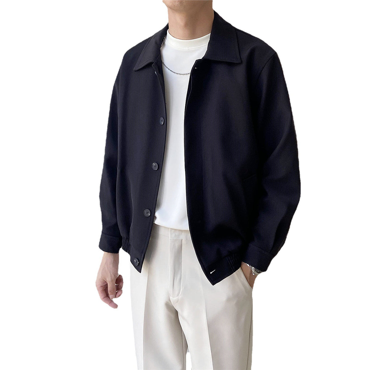 Men's Korean-Style Loose Cropped Jacket - product image 2