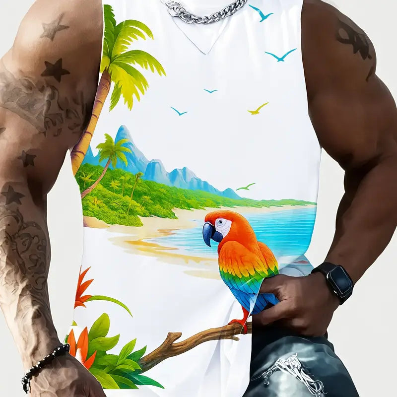 Printed Polyester Vest Top - S-2XL - image 11