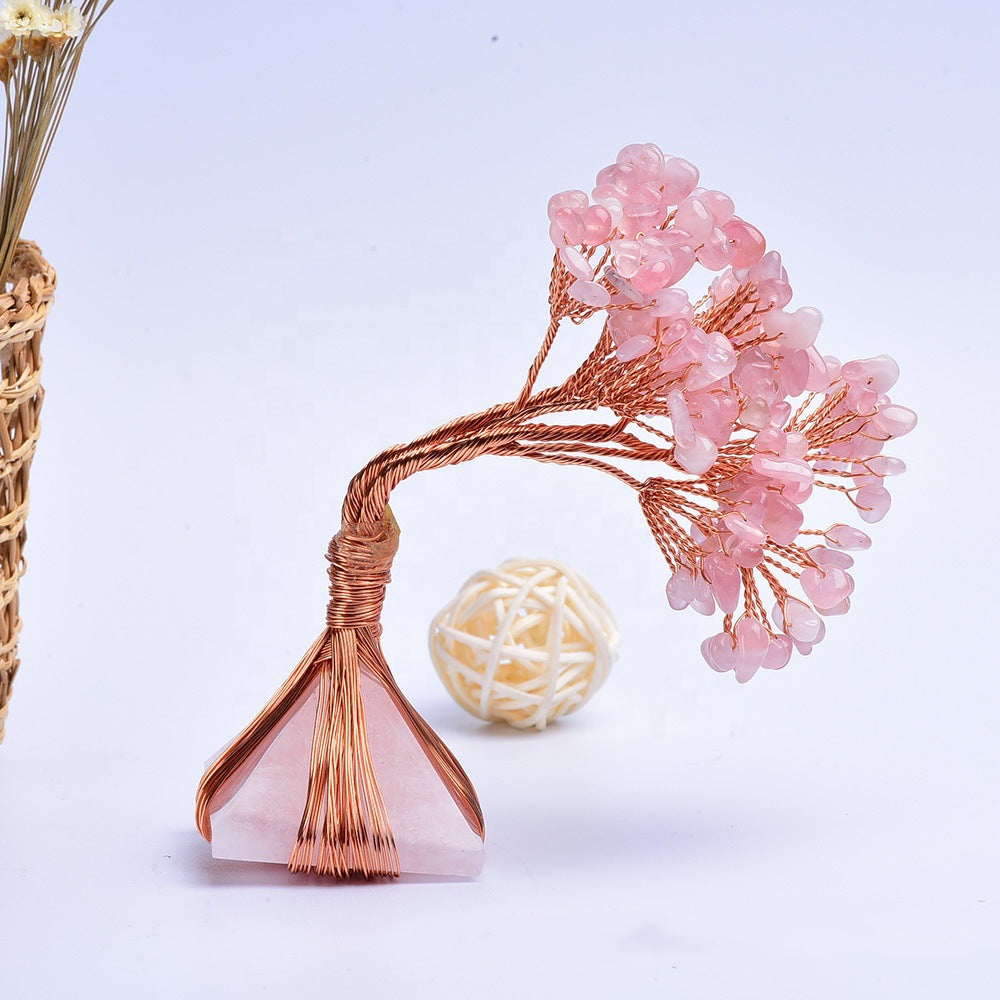 Natural Crystal Lucky Fortune Tree with Amethyst Pyramid Base - product image 4