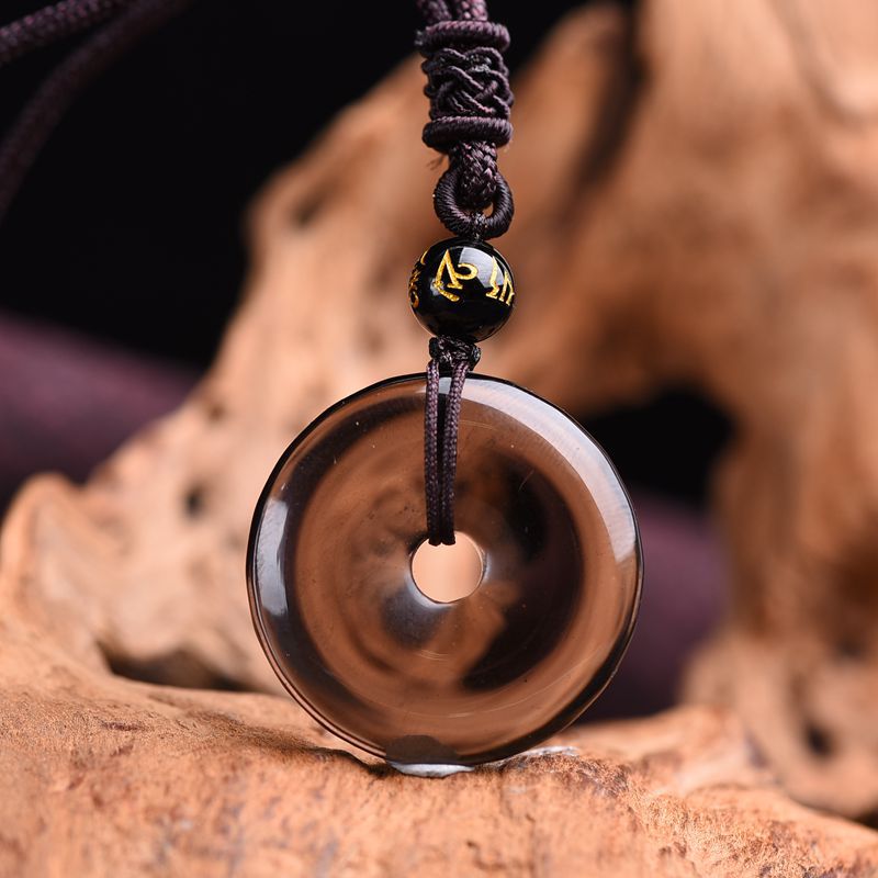 Obsidian U-Shaped Pendant Necklace - product image 4