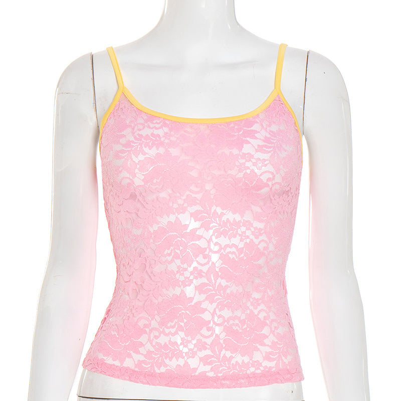 Women's Lace Color-Block Camisole Top - product image 5