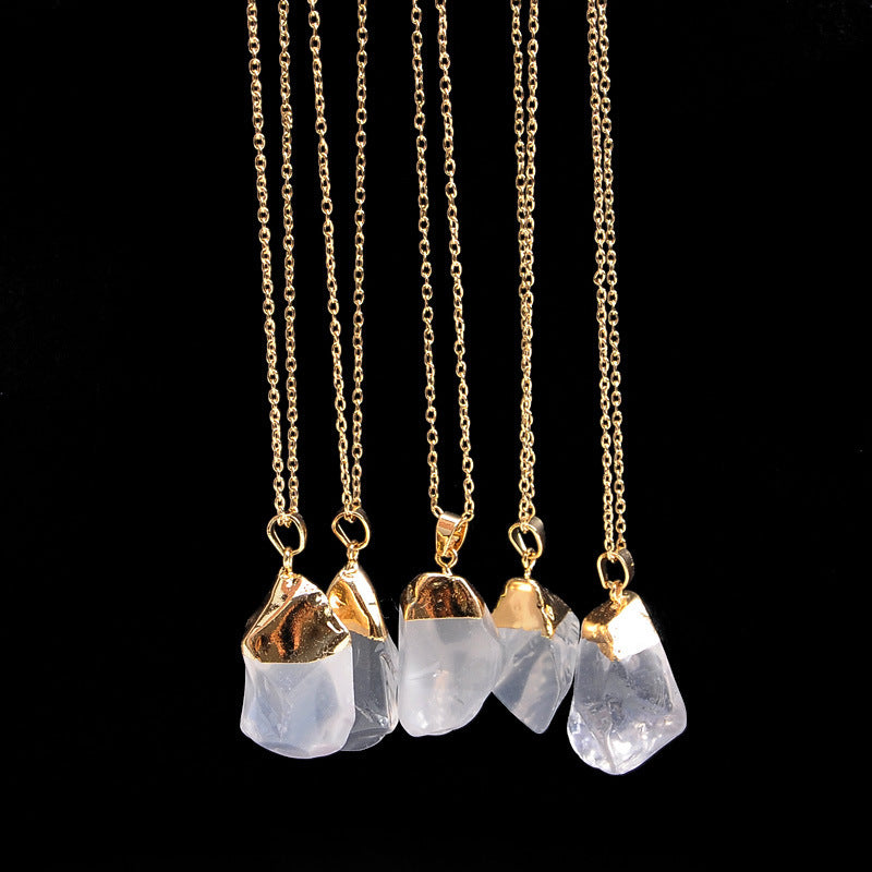 Dyed Natural Stone Crystal Pendant Necklace - product image 3